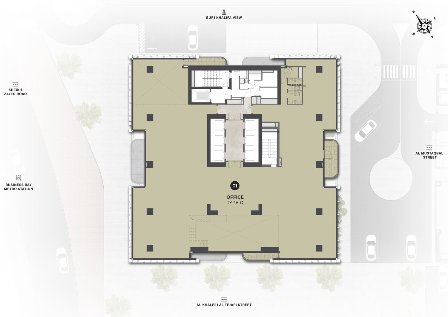 Berkeley Tower floor plan, Single-occupier duplex office, Level 54: 21,873 sq ft