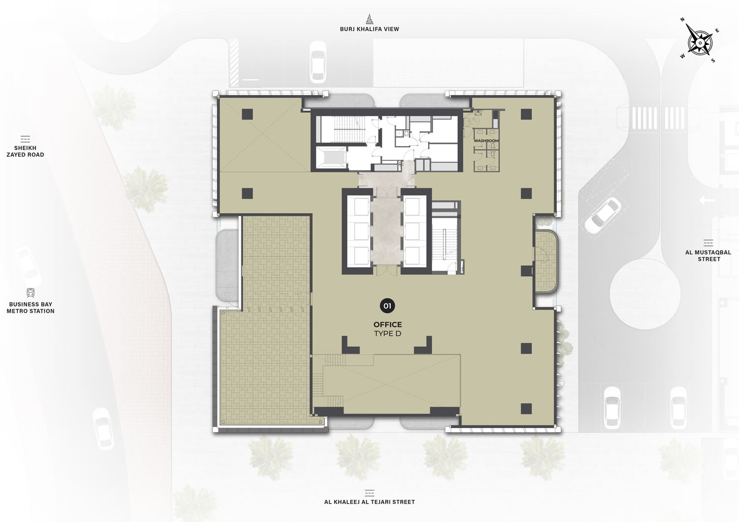 Berkeley Tower floor plan, Single-occupier duplex office, Level 55: 21,873 sq ft