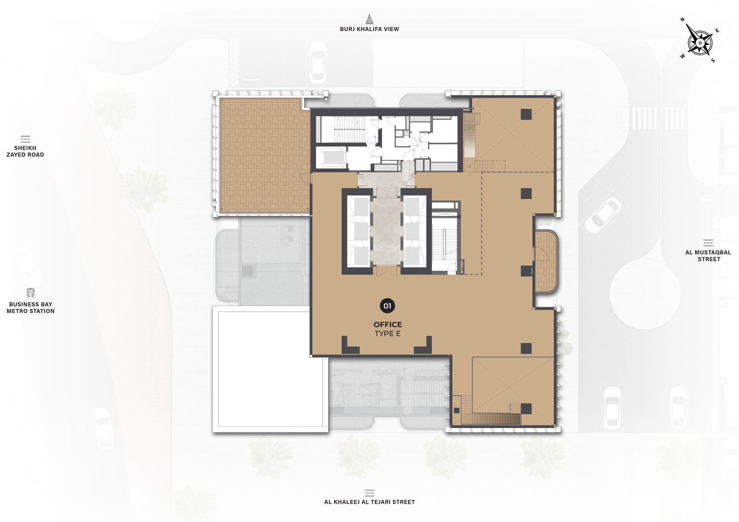 Berkeley Tower floor plan, Single-occupier triplex office, Level 57: 22,191 sq ft