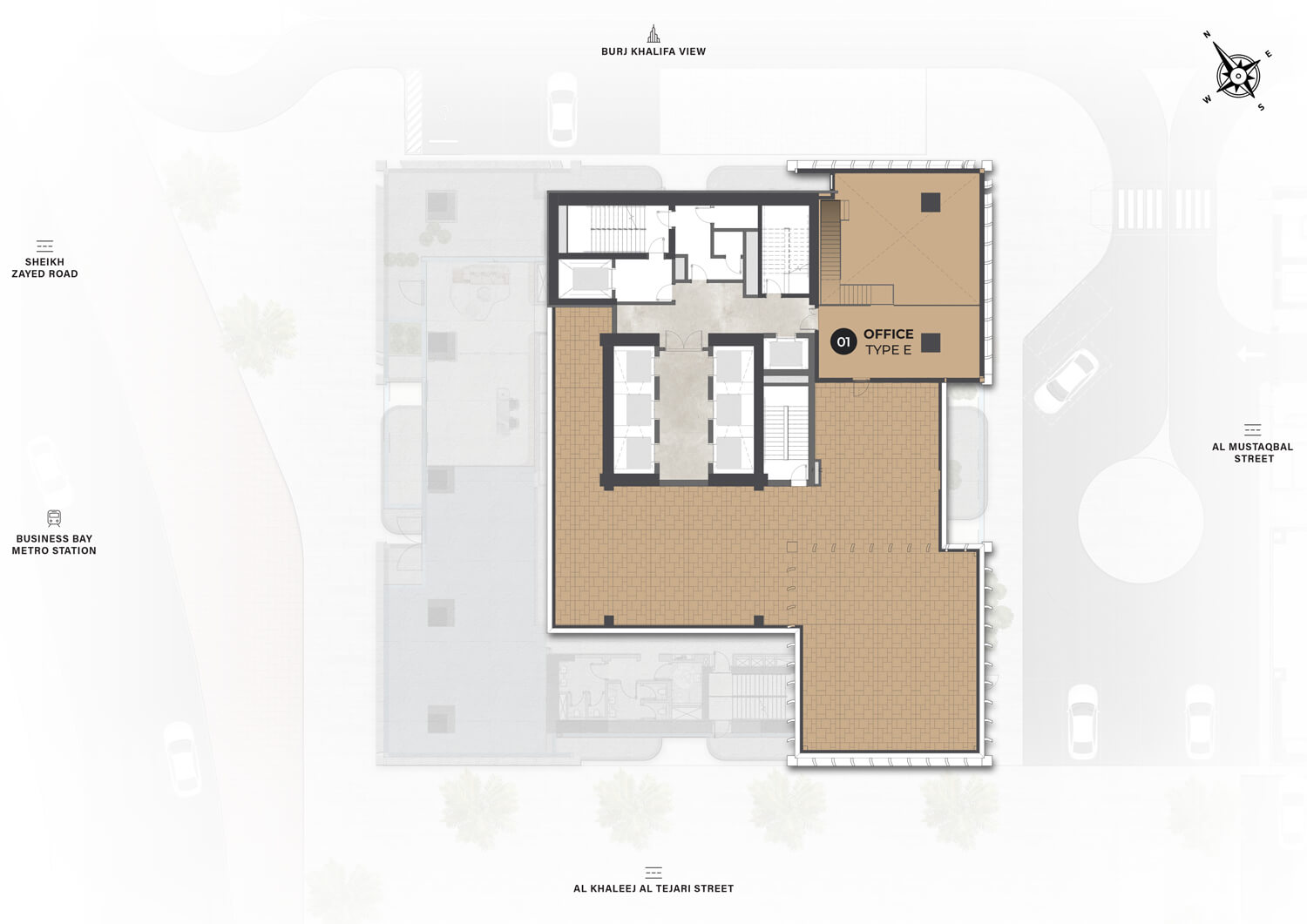 Berkeley Tower floor plan, Single-occupier triplex office, Level 58: 22,191 sq ft